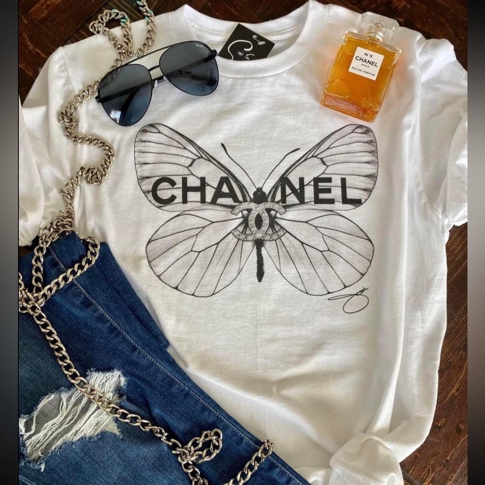 CH*NEL BUTTERFLY TEE🦋